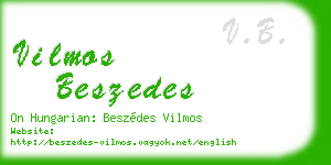 vilmos beszedes business card