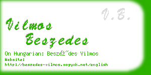 vilmos beszedes business card